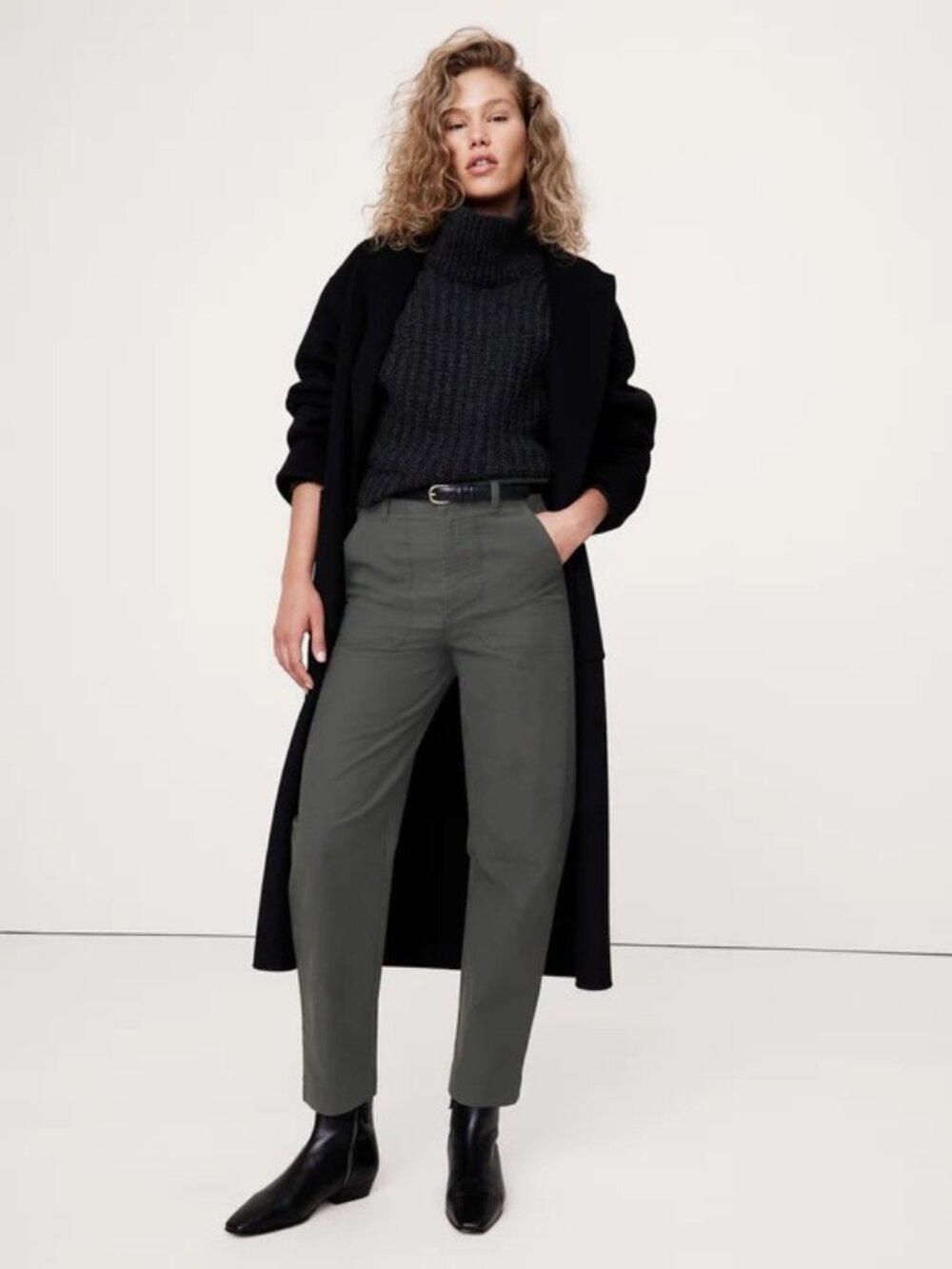 Banana Republic High-Rise Utility Chino, 10L, slate grey